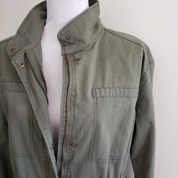 NEW Old Navy Utility Field Jacket Army Green Military Coat Classic Fall - Picture 8 of 15